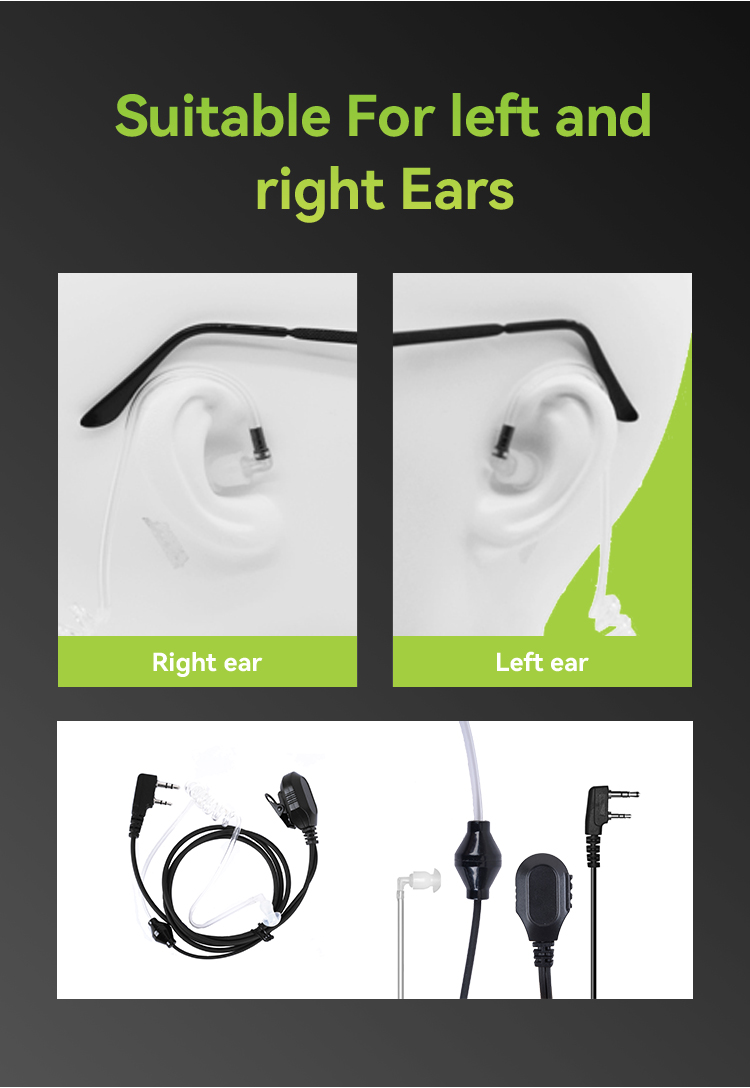 Earphonic air acoustic clear tube earpiece